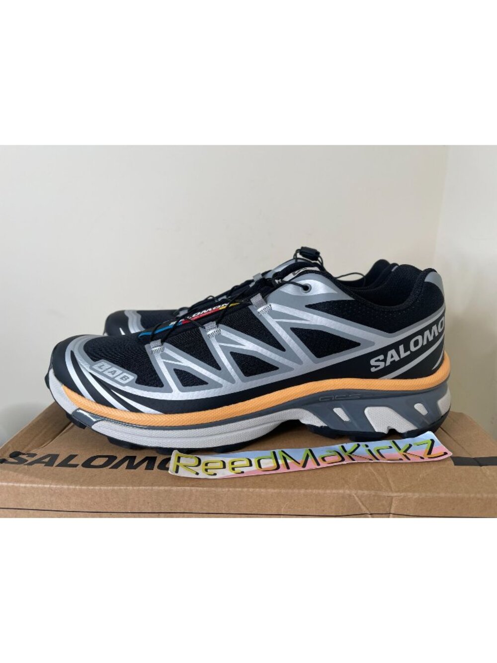 Salomon XT-6 Black Silver Warm Apricot Mens 11.5us